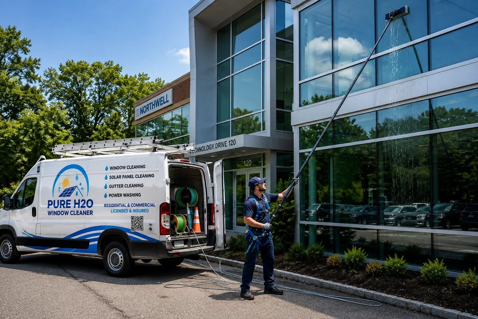Commercial high-rise window cleaning professionals